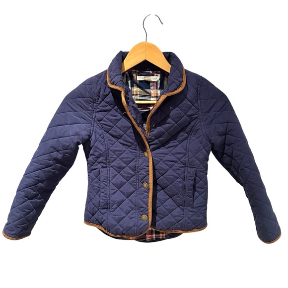 Hope & Henry Kids Boys Size 5 Quilted‎ Jacket Navy Snap Cotton - Picture 1 of 4